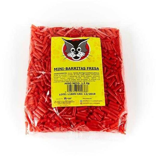 Mini barres de réglisse à la fraise 1,5 Kg Saet