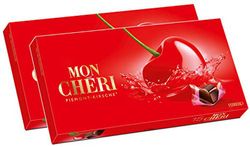 Caja de bombones MON CHERI  con 15 unidades en su interior. Bombon con cereza y licor.