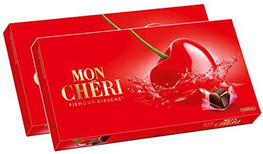 Caja de bombones MON CHERI  con 15 unidades en su interior. Bombon con cereza y licor.