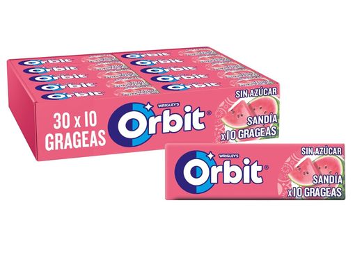 Chicles Orbit Grageas Sandia (30 unidades) Sin azúcar