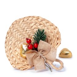 Paipay con adorno navideño y 1 corachoc 13x14cm.