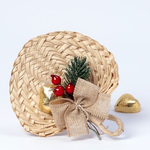 Paipay con adorno navideño y 1 corachoc 13x14cm.