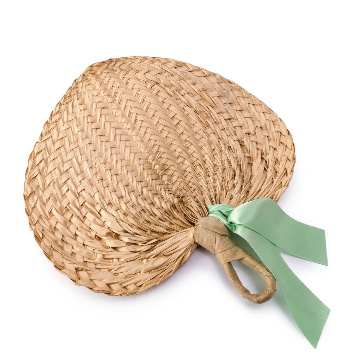 Paipay hoja de palma adornado verde 29x30cm.(aprox)