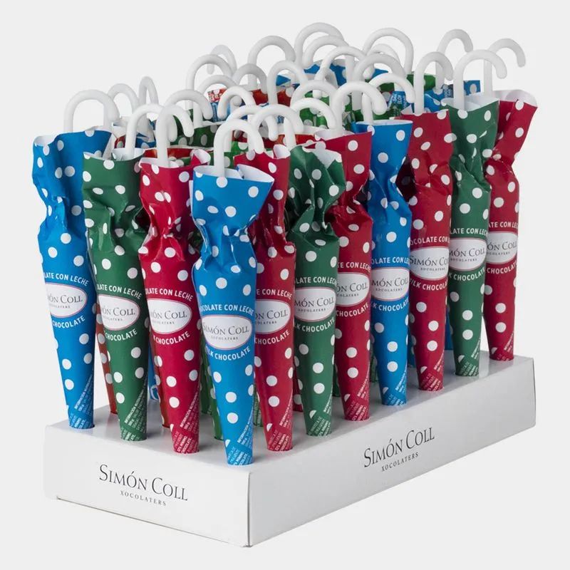 Paraguas Grande de chocolate Topos 15gramos de Simon Coll 16 unidades