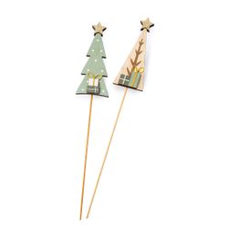 Pic madera árbol regalos y estrella 34cm. min.4