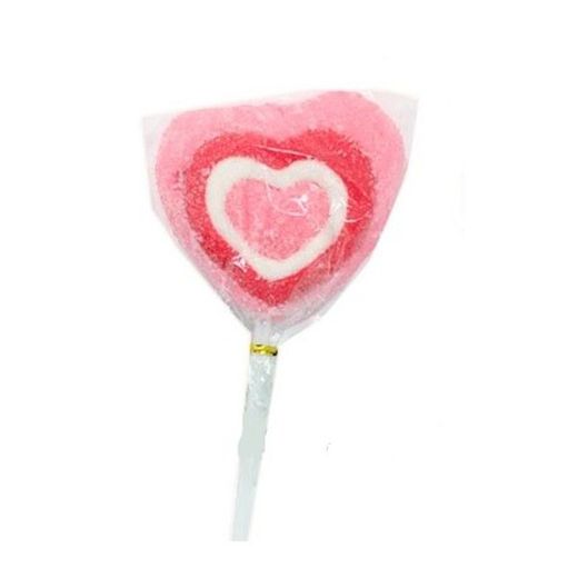 Piruletas Corazon Marshmallow (16 unidades) de Sidral. Piruletas de nube corazon