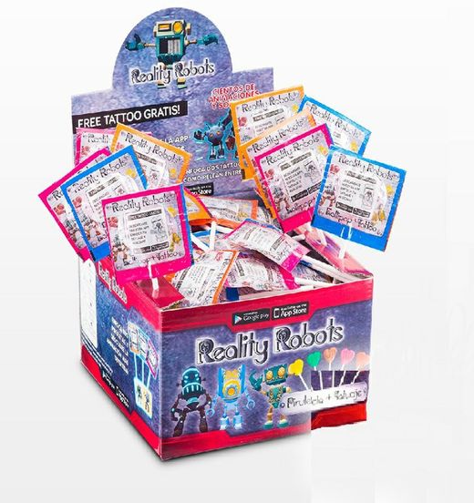 Piruletas Reality Robots Tatuaje 120Uds