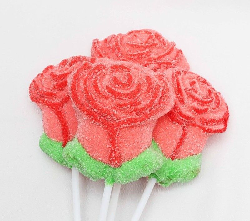 Rosas de nube de Sweet Express Sidral (16 unidades). Rosas de nube Marshmallow piruleta Sant Jordi 16 Unidades