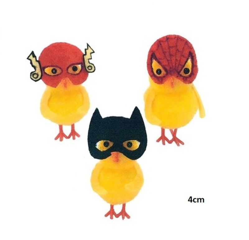 Pollitos grandes super heroes 4cm 12 unidades