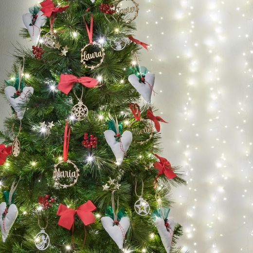 Pomos de 12 frutos rojos navideños para decoración