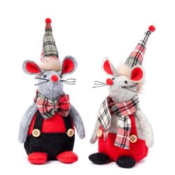 Ratoncito pajarita y bufanda a cuadros 17cm. stdo., min.2