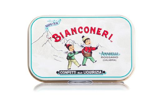 Regaliz Amarelli Bianconeri Menta recubierta de azúcar (50gr)