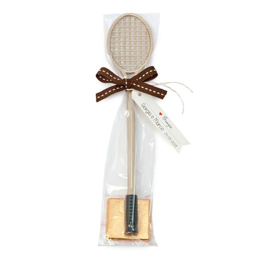 Rotulador raqueta lazo marrón con 1 napolitana