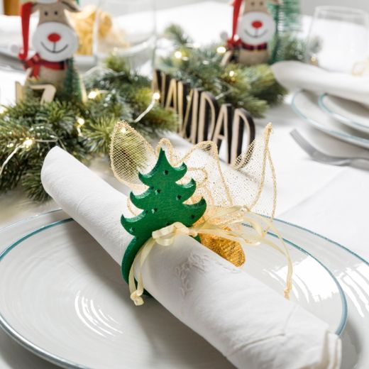 Servilleteros de fieltro árbol, reno, santa stdo., min.12