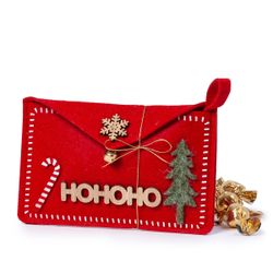 Sobre fieltro rojo letrero madera HOHOHO 3 crokichocs