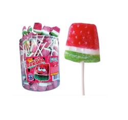 Super Gajo Sandía pica 3D caramelo con palo (100 unidades)