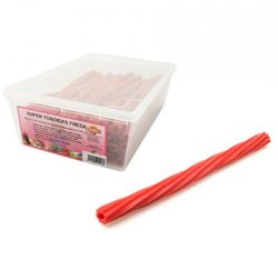 Regaliz roja Super torcidas Fresa de Damel (60 unidades)