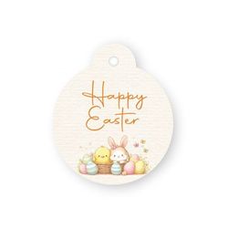 Tarjeta bola blanca Happy Easter Ø4cm (preciox24) min.24