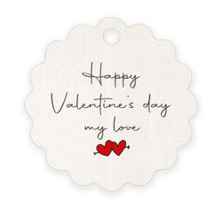 Tarjeta flor 4cm. Happy Saint Valentine (preciox28u) min.28