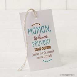 Tarjetón FRANCÉS Mamá tus besos ... 6x10cm. min.25
