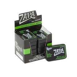 Cajetillas / Estuche de regaliz Zara Verde de Menta Sin Azúcar (Zara) 12 unidades