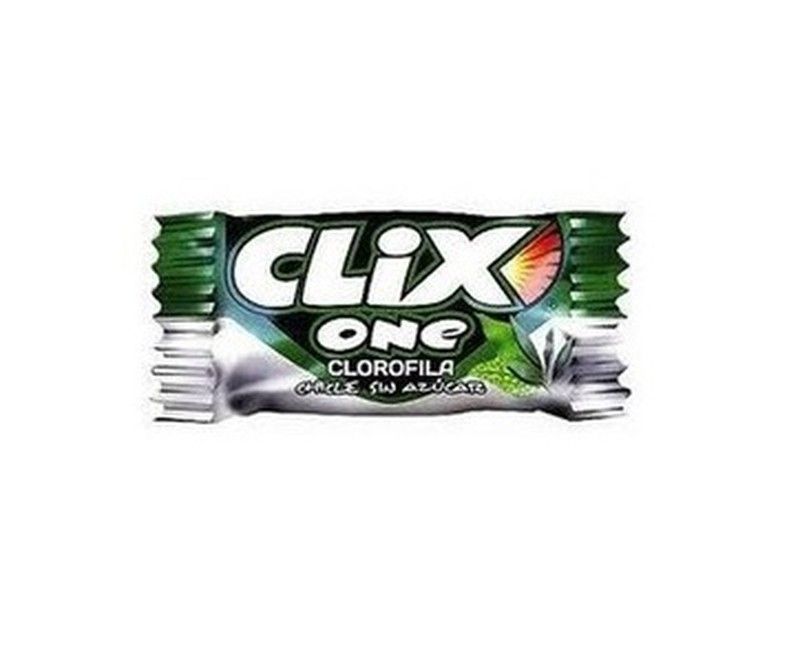 Chicle Clix Clorofila (200 unidades). Chicle sin azúcar sabor Clorofila 100 Unidades