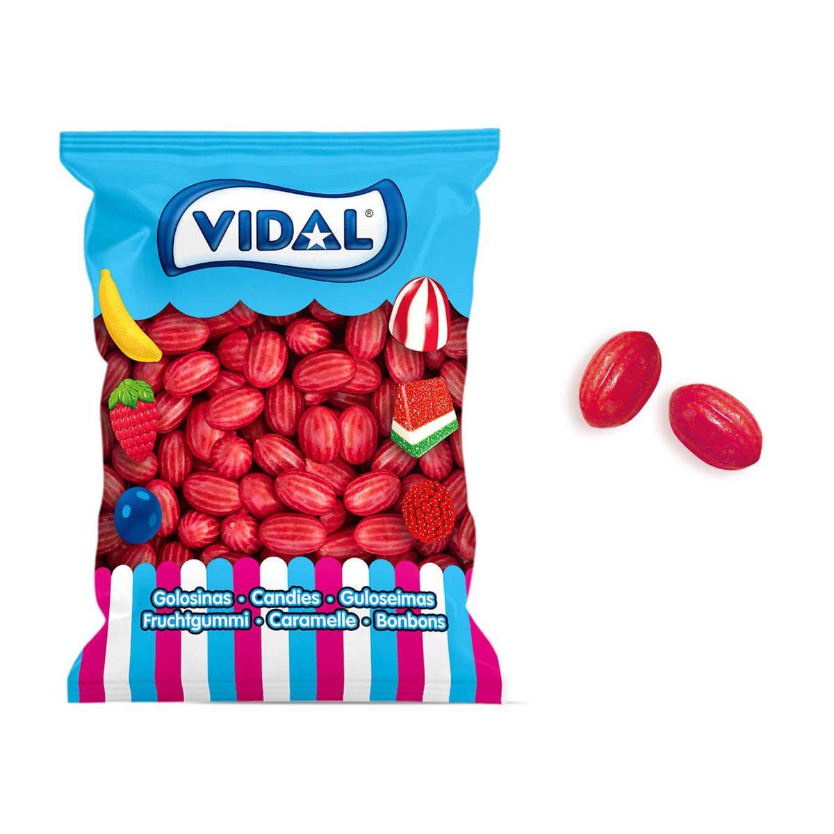 Chicle Melon Fresa Acida Vidal (250 unidades) 125 unidades
