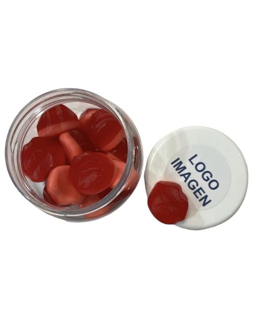 Pot de bonbons baisers rouges