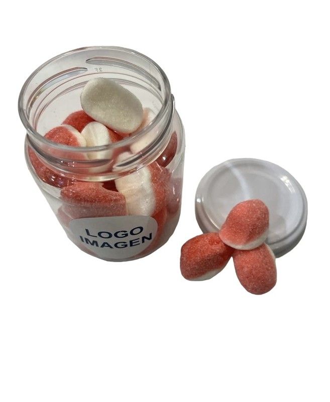 Tarro golosinas besos rosas