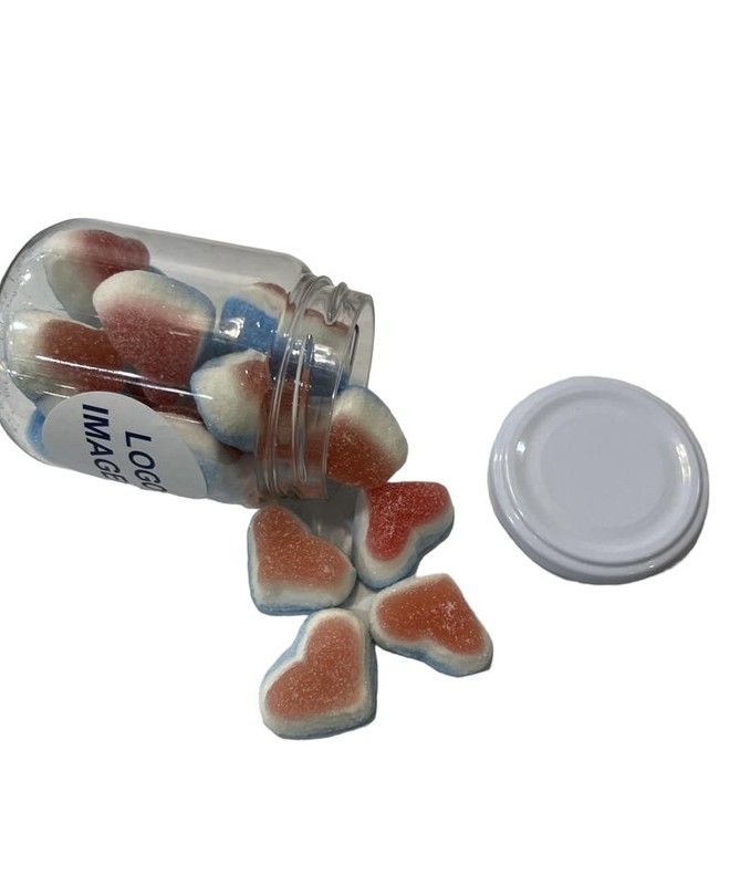 Tarro golosinas corazones azules