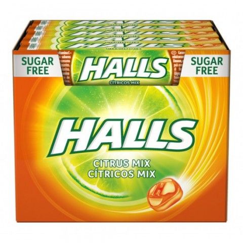 Caramelos Halls Citrus mix Sin Azúcar (32gramos) 20unidades