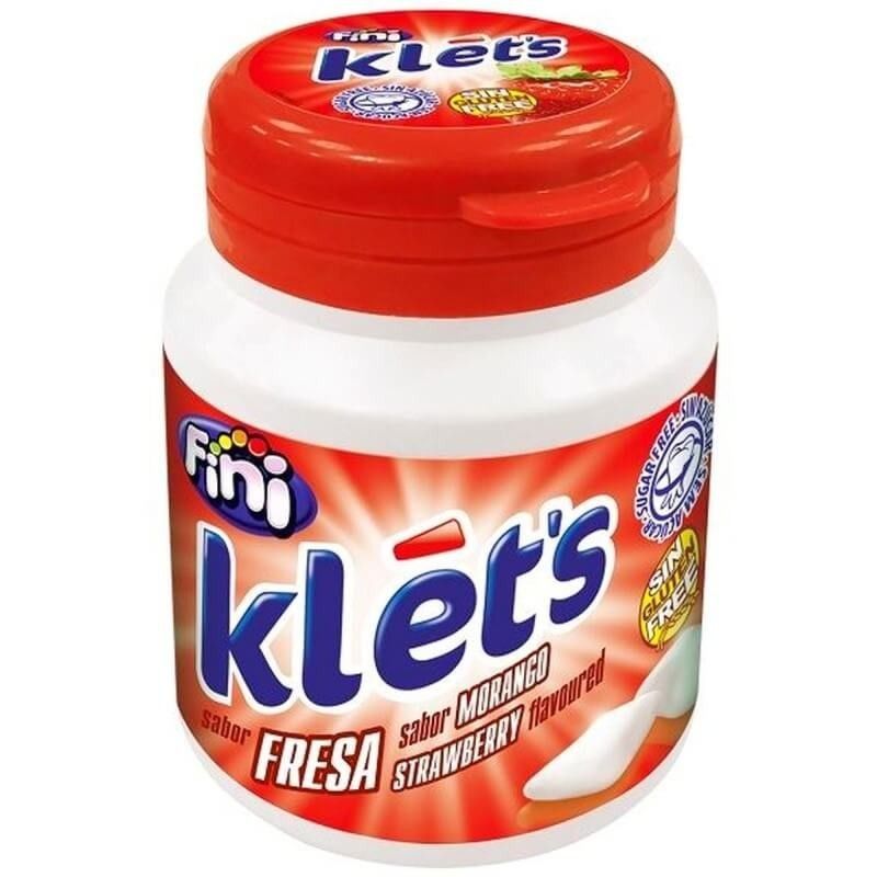 Chicle Klet’s Fresa Bote de 70 grageas de Fini (Estuche de 6 Botes) 3 unidades