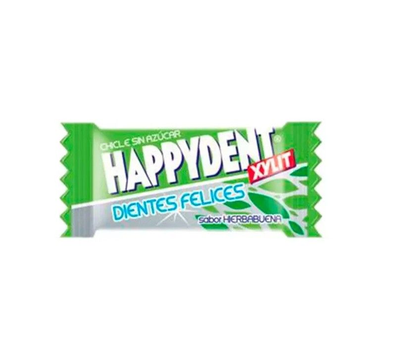 Chicle Happydent sabor Hierbabuena (200 unidades). Chicle sin azúcar sabor Hierbabuena 100 unidades