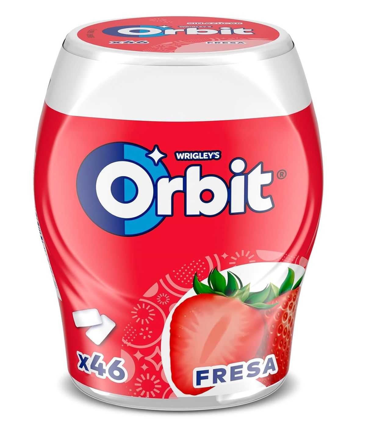 Chicles Orbit Box Fresa 46 chicles Sin Azúcar (6 Botes) 3 Unid