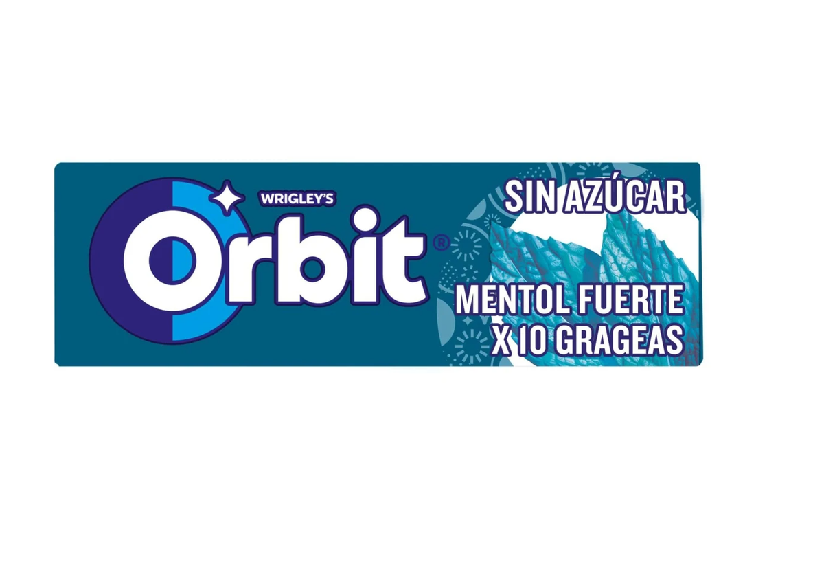 Chicles Orbit Grageas Menta fuerte (30 unidades) Sin Azúcar 15 unidades
