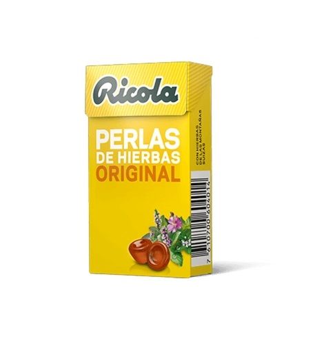 Ricola - Perlas de Hierbas Suizas, Caramelos Blandos, Refresca y Alivia la Garganta y las Vías Respiratorias, con Hierbas Suizas, 13 Hierbas Suizas y Aceites Esenciales, con Edulcorantes - Caja 25 g 10 unidades