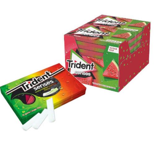 Trident Senses Sandia (12 unidades de 12 chiches). Chicle Sin azúcar Sandia
