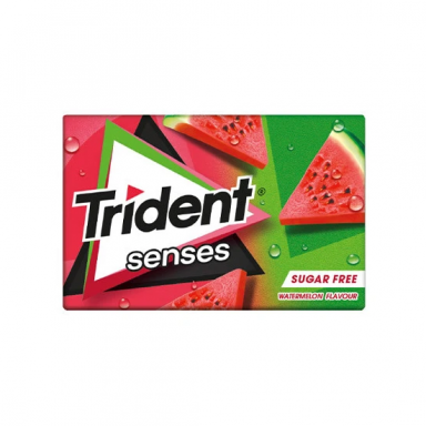 Trident Senses Sandia (12 unidades de 12 chiches). Chicle Sin azúcar Sandia 12 unidades