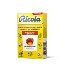 Ricola - Original, Caramelos Duros, Refresca y Alivia la Garganta y las Vías Respiratorias, con Aceites Esenciales de Menta y Mentol y 13 Hierbas Suizas, Sin Azúcar, con Edulcorante - Caja 50 g
