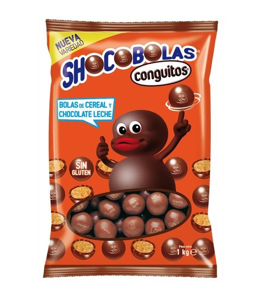 Shocobolas. Bolas de chocolate con leche y galleta de Lacasa (1kg-250unidades)