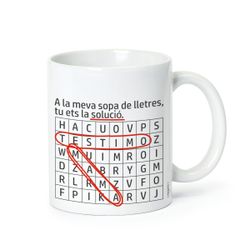 Taza cerámica crucigrama mama t'estimo