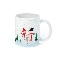 Taza cerámica familia muñeco de nieve en caja regalo