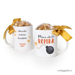 Taza cerámica Mama ets la Bomba 6 bombones en caja regalo