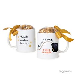 Taza cerámica Papá Bomba 6bombones en caja regalo