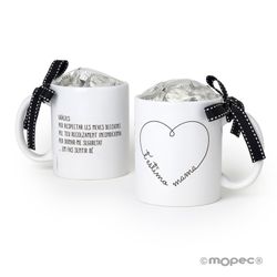 Taza cerámica T´estimo Mama corazón 6bombones caja regalo
