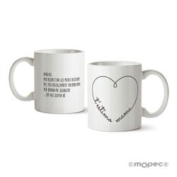 Taza cerámica T´estimo Mama corazón en caja regalo