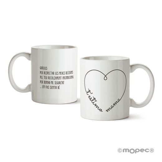 Taza cerámica T´estimo Mama corazón en caja regalo