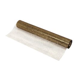 Tejido de rejilla plástica negro y dorado 70cmx20mts