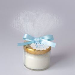 Vela jazmín 20gr. con lazo y tarjetita azul Sweet Baby